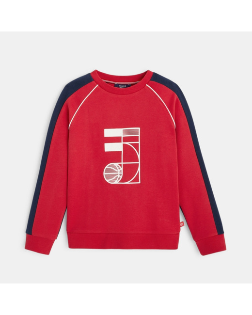 Sweat molleton sport rouge garçon