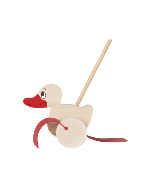 Canard à pousser en bois