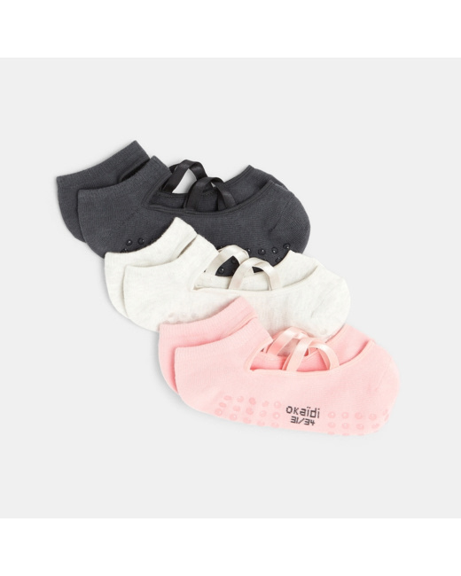 Chaussettes invisibles antidérapantes roses fille