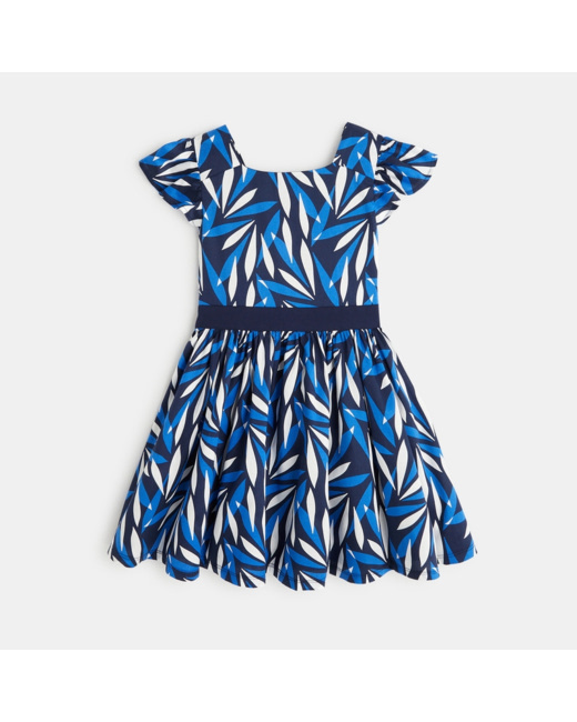 Robe évasée imprimée bleue fille