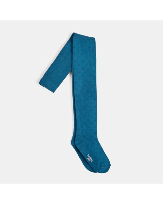 Collants à motifs jacquard verts fille