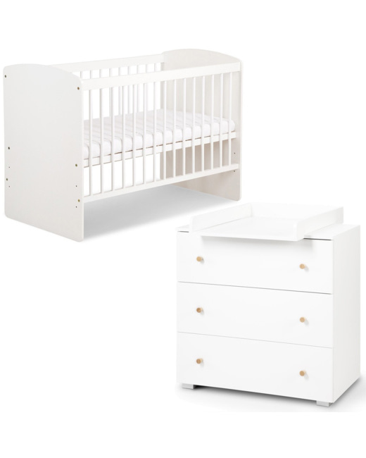 Ensemble lit bébé et commode à langer 3 tiroirs Karolina II