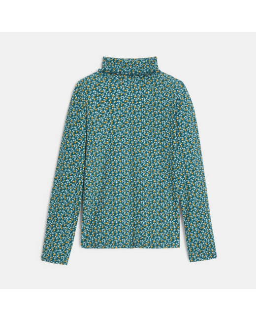 T-shirt col montant imprimé