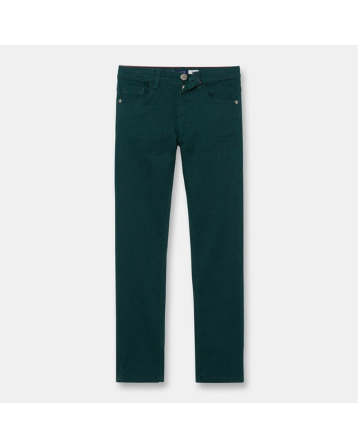 Pantalon slim en toile vert garçon