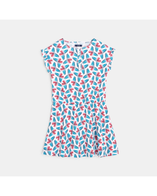 Robe imprimée motifs papillons blanche fille
