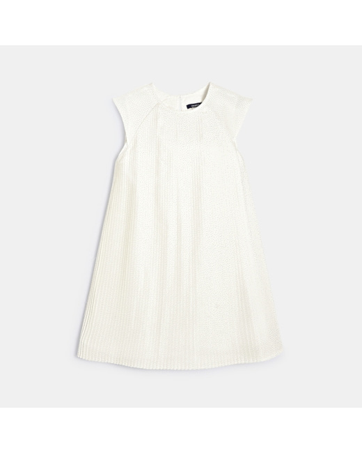 Robe blanche plissée fille