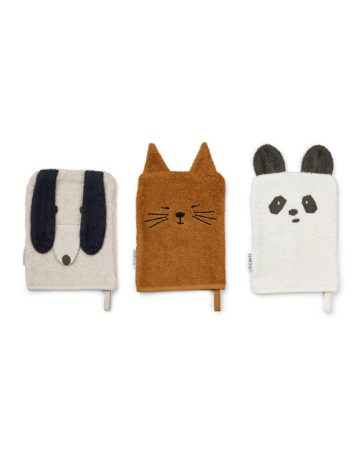 Lot de 3 gants de bain Sylvester - Animal mix
