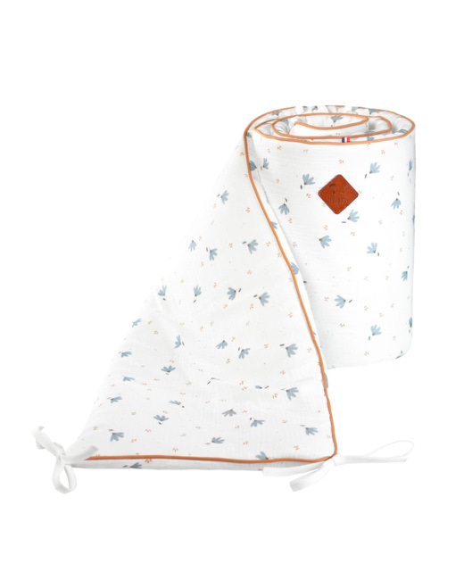 Tour de lit universel en gaze de coton, Bleuet