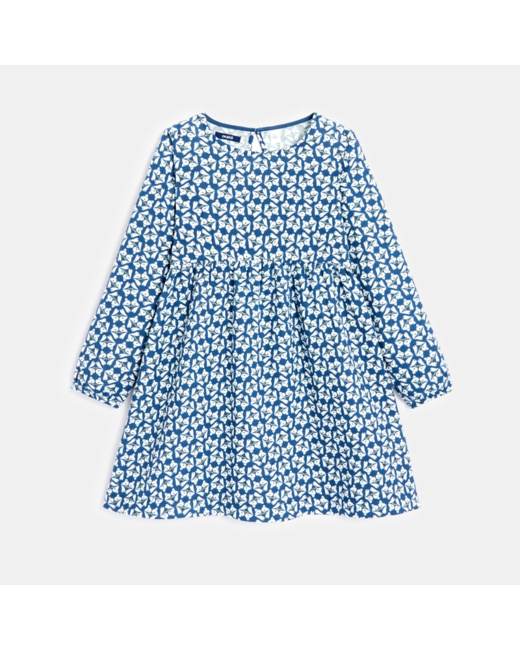 Robe évasée imprimée all over bleue fille