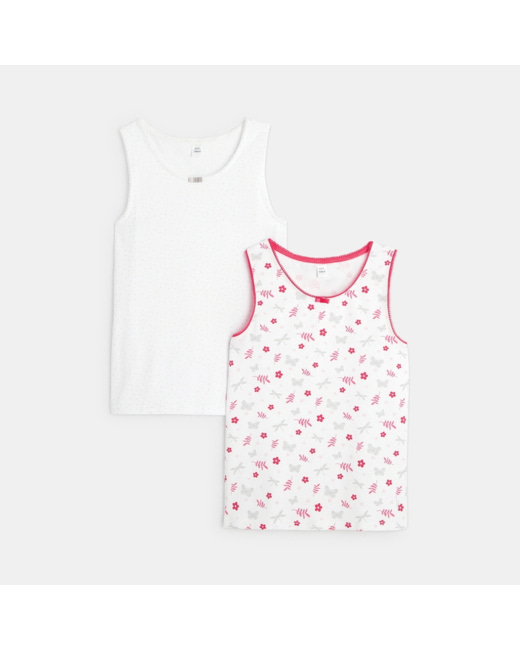 Débardeur stretch imprimé (lot de 2) fille