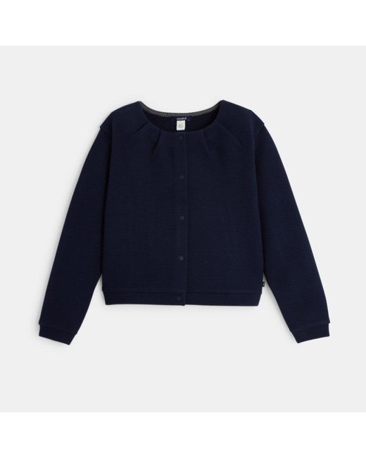 Cardigan pressionné matelassé bleu fille