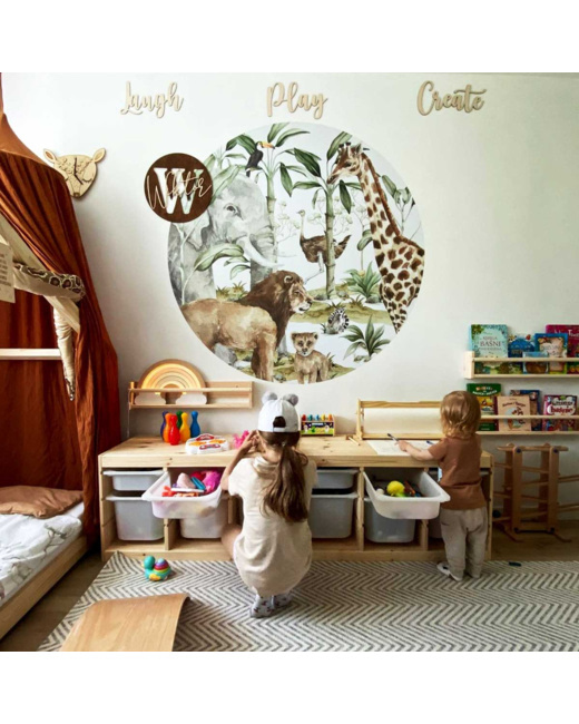 Grand sticker rond - Animaux de la Savane