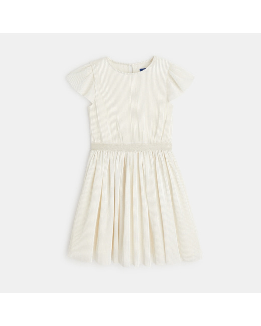 Robe plissée irisée jaune fille
