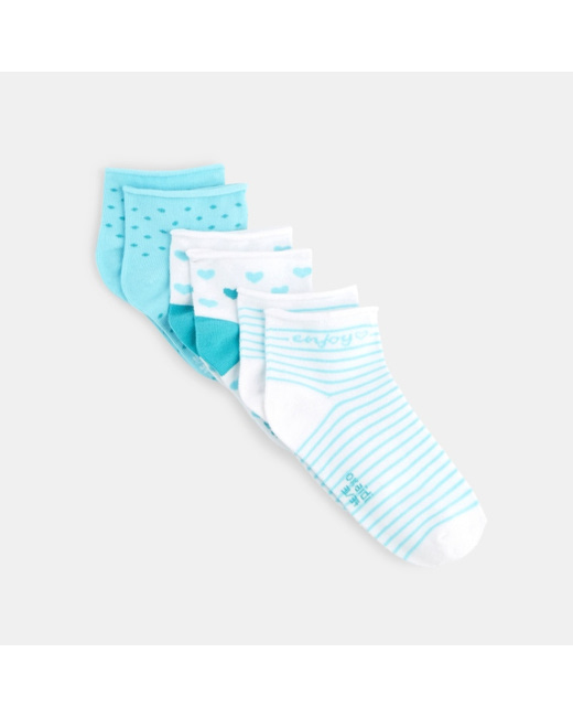 Socquettes fantaisie (lot de 3) bleu fille