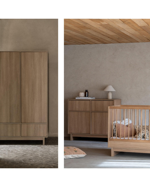 Chambre Trio Kyo Lit bébé évolutif + Commode + Armoire