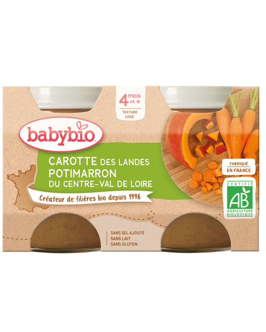 Pots Carotte des Landes Potimarron du Centre-Val de Loire 130 g dès 4 mois