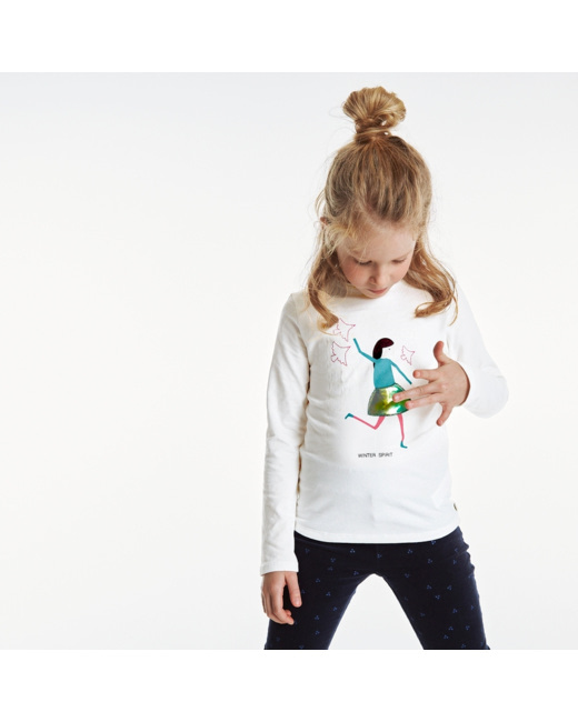 T-shirt coton bio stretch mademoiselle vert fille