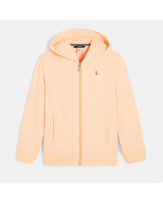 Sweat-shirt uni à capuche rose garçon