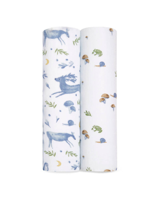 Lot de 2 maxi-langes en mousseline de coton bio Outdoors
