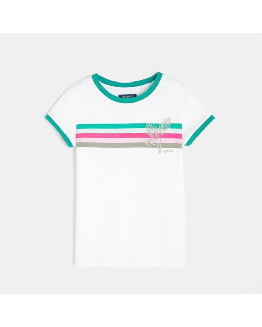 T-shirt brodé blanc fille