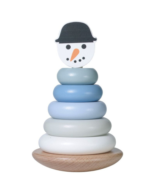 Tour à empiler en bois Bonhomme de neige