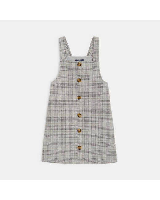 Robe à carreaux en jersey milano grise fille