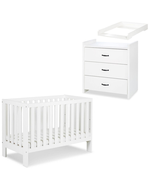 Ensemble bébé commode à langer et lit évolutif sans tiroir AMELIA II
