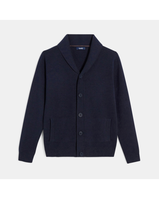 Gilt boutonné col châle bleu garçon