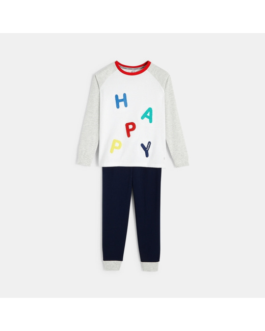 Pyjama à message blanc garçon