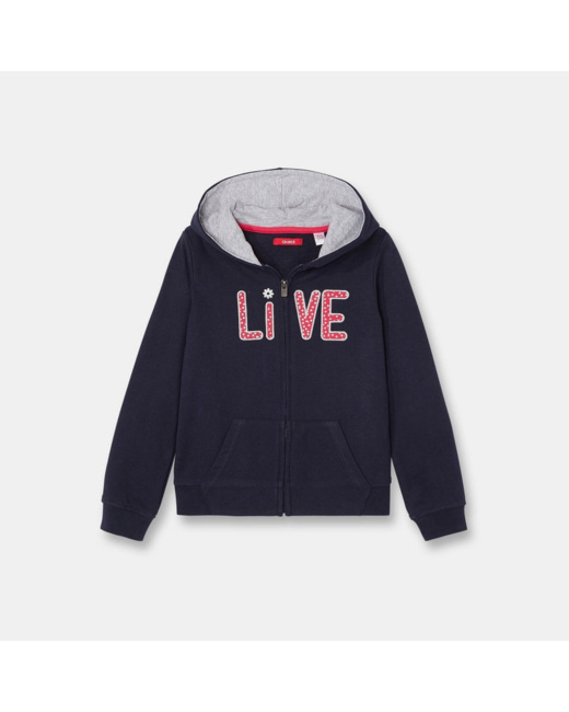Sweat-shirt à capuche bleu fille