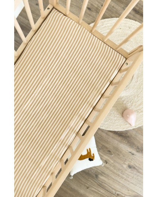 Drap housse berceau Percale de Coton Bio rayé