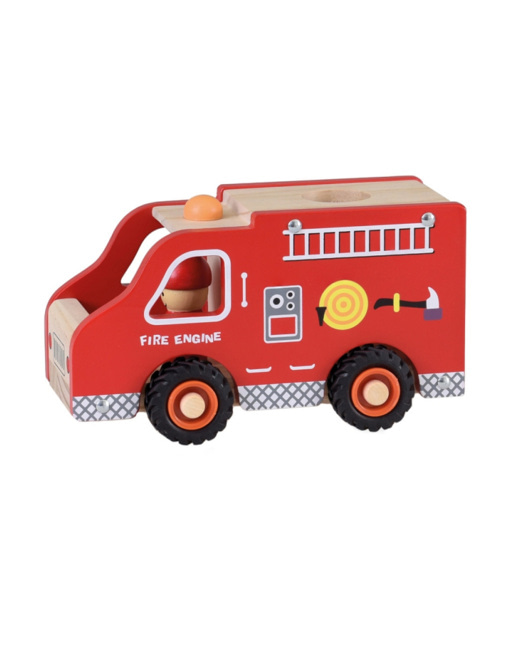 Camion de pompier en bois