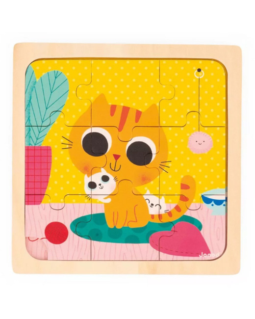 Puzzle Chat Peanut - 9 pièces en bois