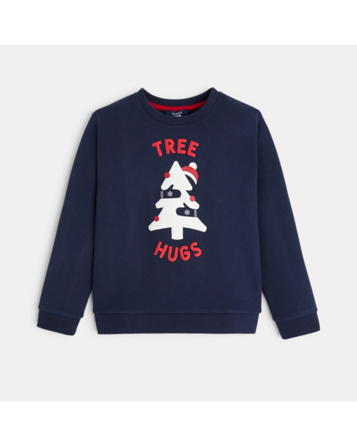 Sweat-shirt de Noël bleu fille