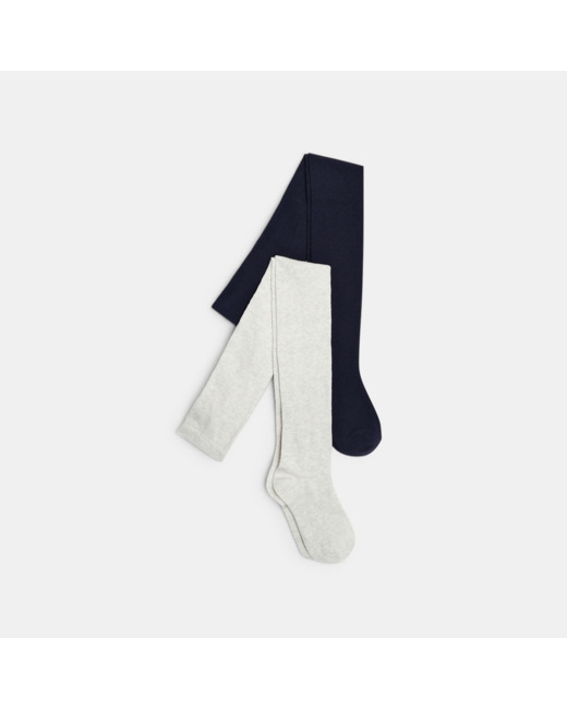 Collants chauds et chinés (lot de 2) gris fille