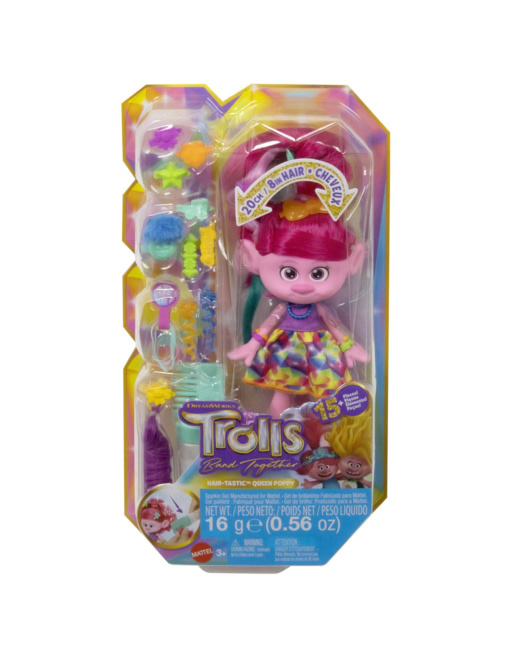 Poupée Trolls 3 Poppy Cheveux à Paillettes