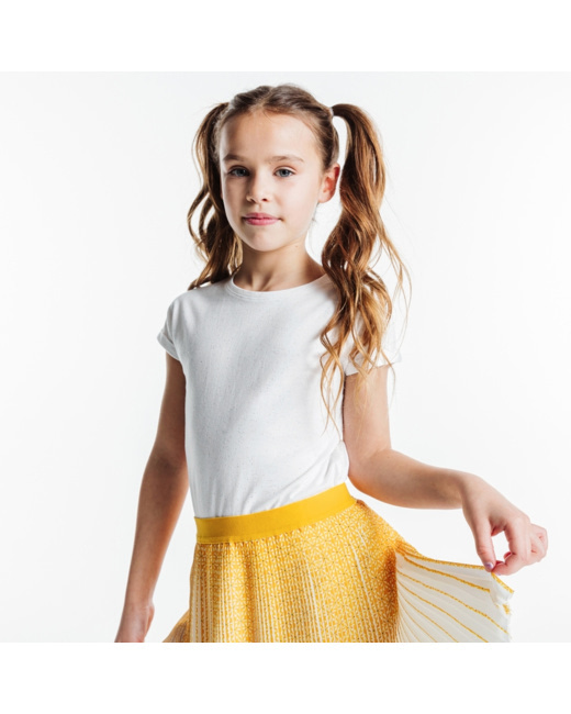 T-shirt pailleté blanc fille