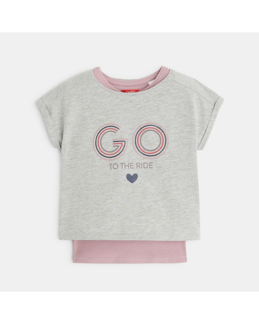 T-shirt et débardeur en duo Okaïdi Sport gris fille