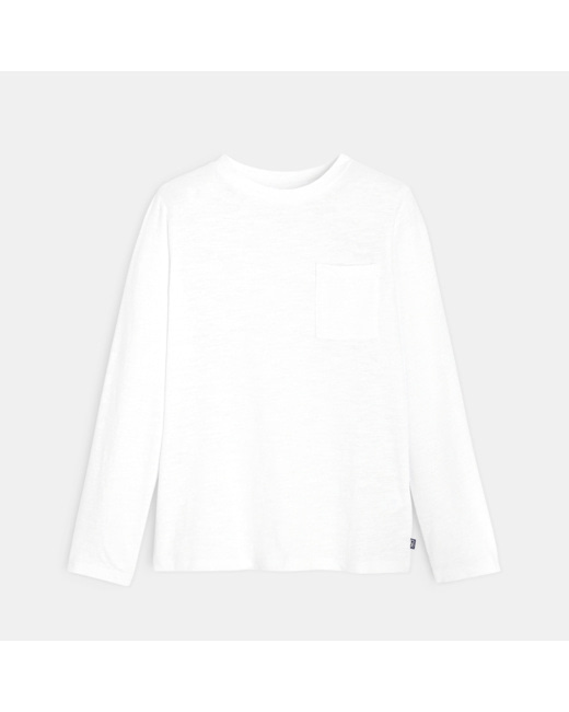 T-shirt uni en coton blanc garçon