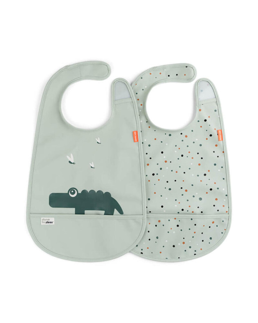 Lot de 2 bavoirs velcro