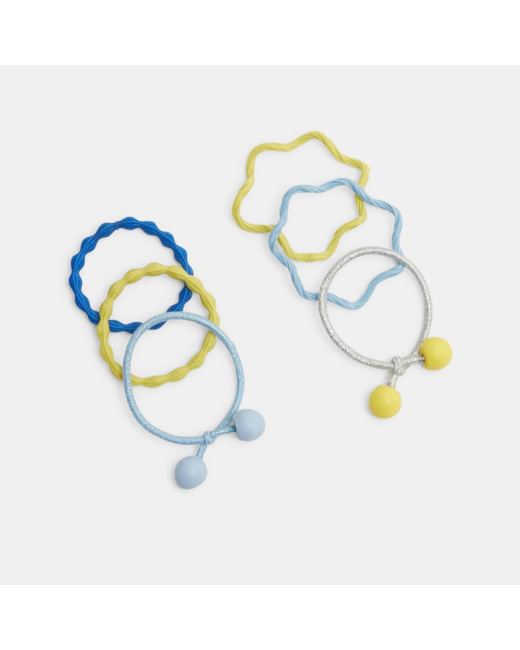 Lot de 6 élastiques fantaisie bleu fille