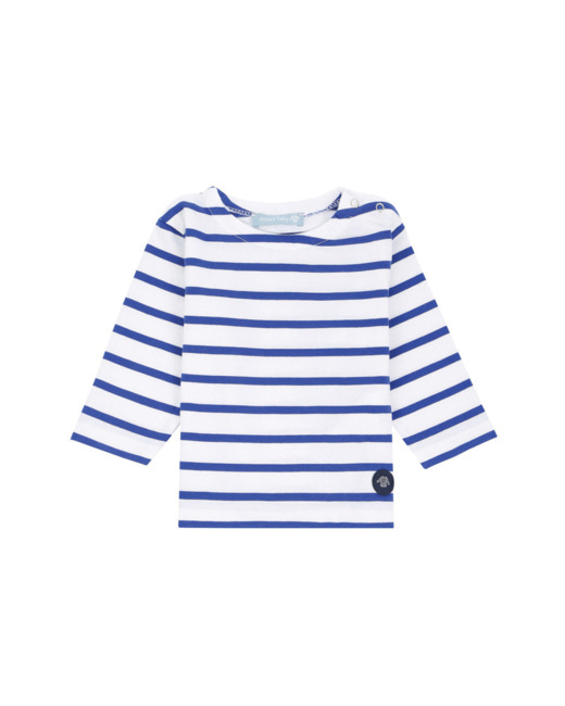 Marinière "Beg Meil" Baby - coton léger - Blanc/Etoile