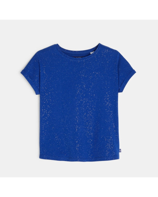 T-shirt pailleté bleu fille