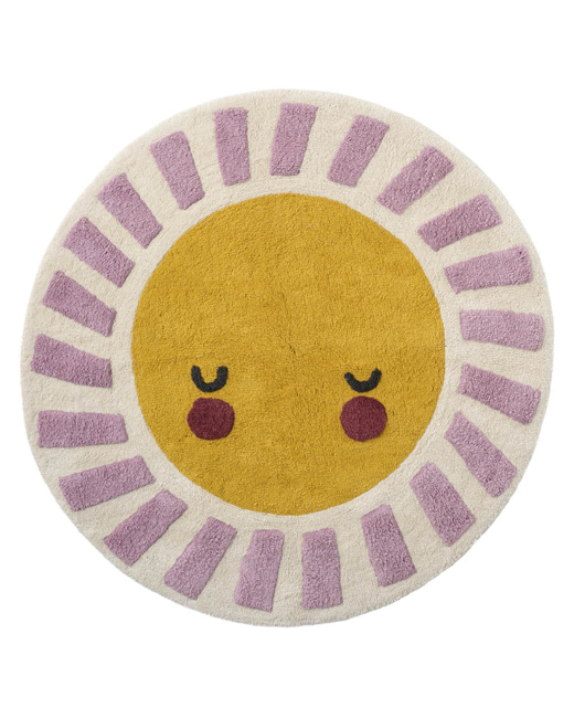 Tapis rond enfant lavable Soleil