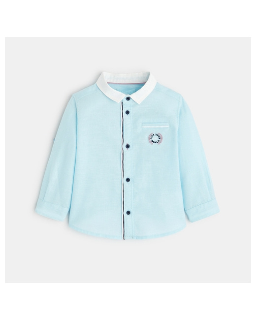 Chemise unie coton et lin