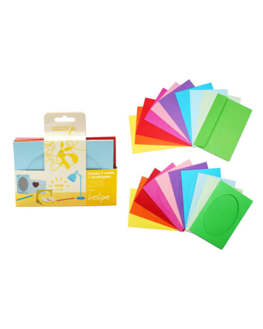 Cartes 3 Volets En Carton + Enveloppes