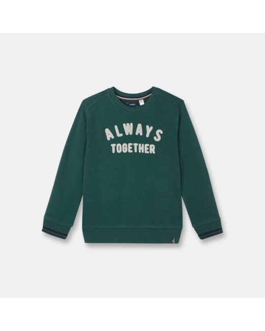 Sweat-shirt à message vert garçon