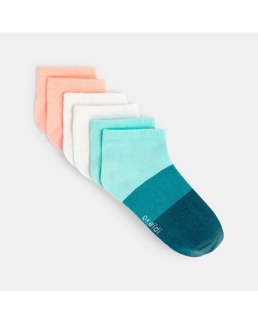 Socquettes colorblocks (lot de 3) orange fille