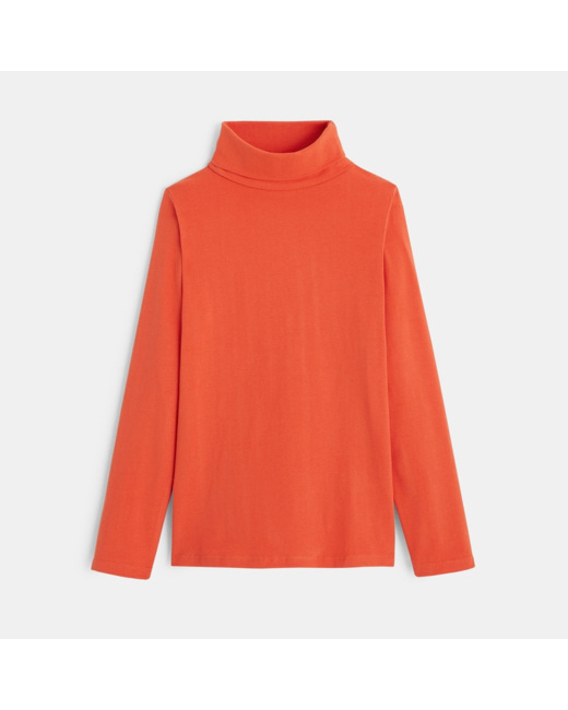 T-shirt col roulé manches longues orange garçon