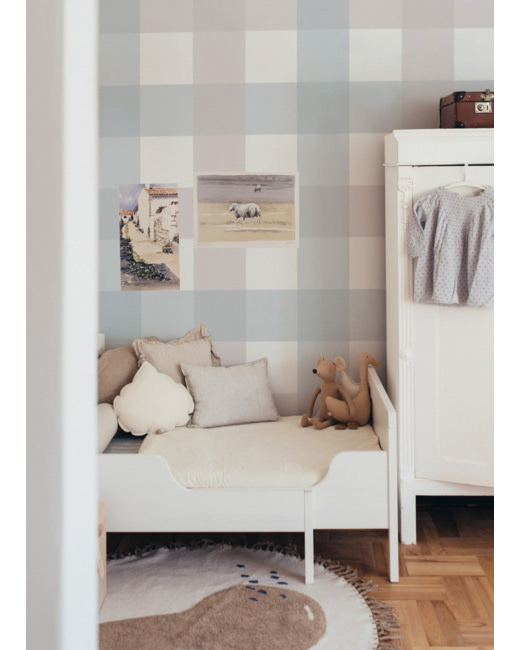 Papier peint enfant carreaux Provence